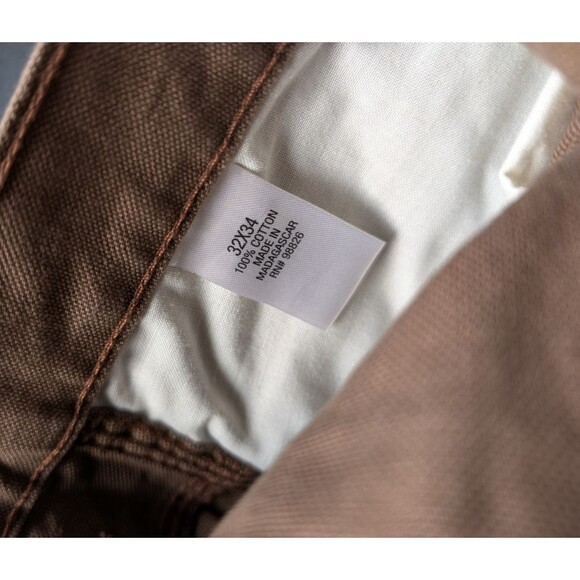 C.E. Schmidt Men Utility Work Pant Brown Relaxed Fit 100% Cotton Workwear 32x34 - Picture 6 of 7